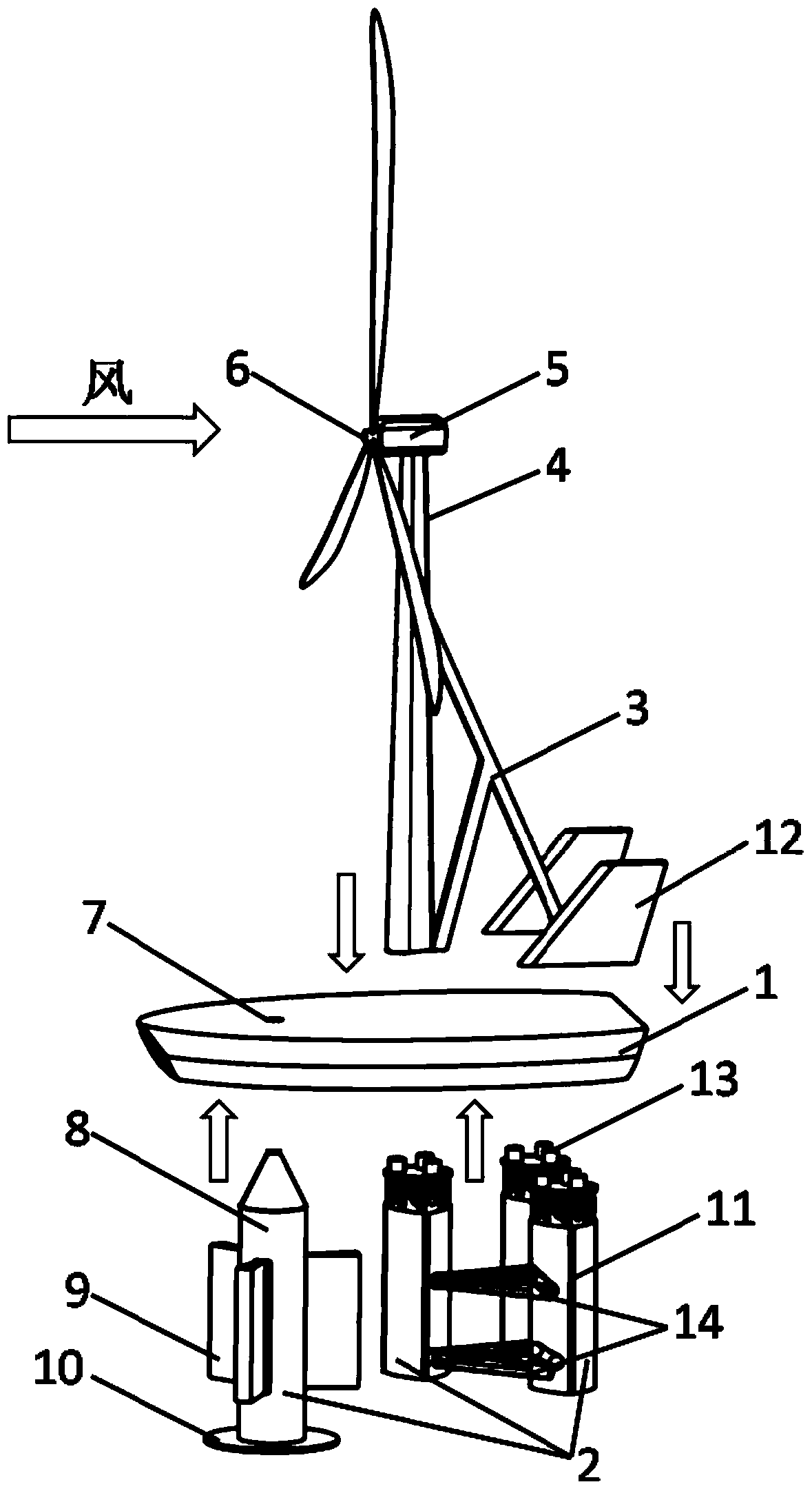 Offshore wind power generating set and installation method thereof