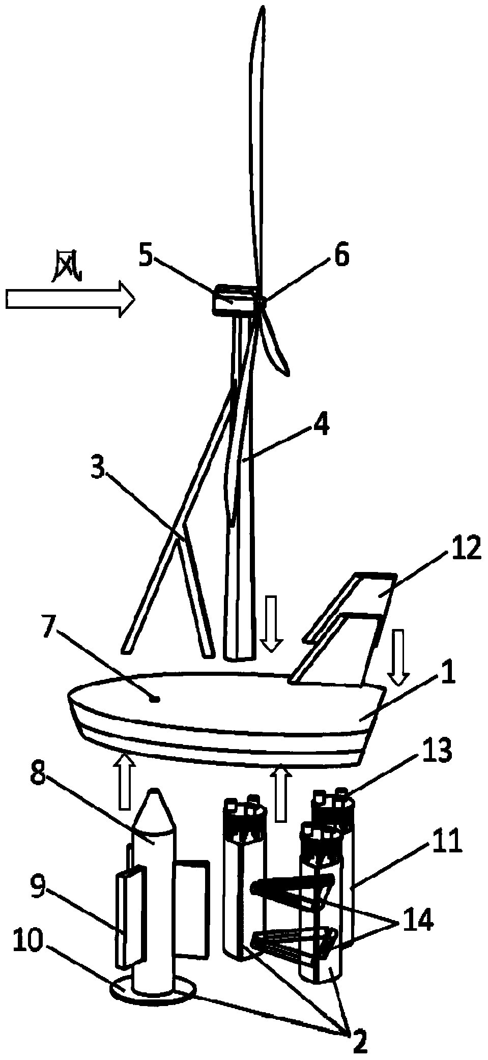 Offshore wind power generating set and installation method thereof