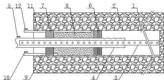 Entitative coal seam gas drainage drilling hole double-pipe drainage method