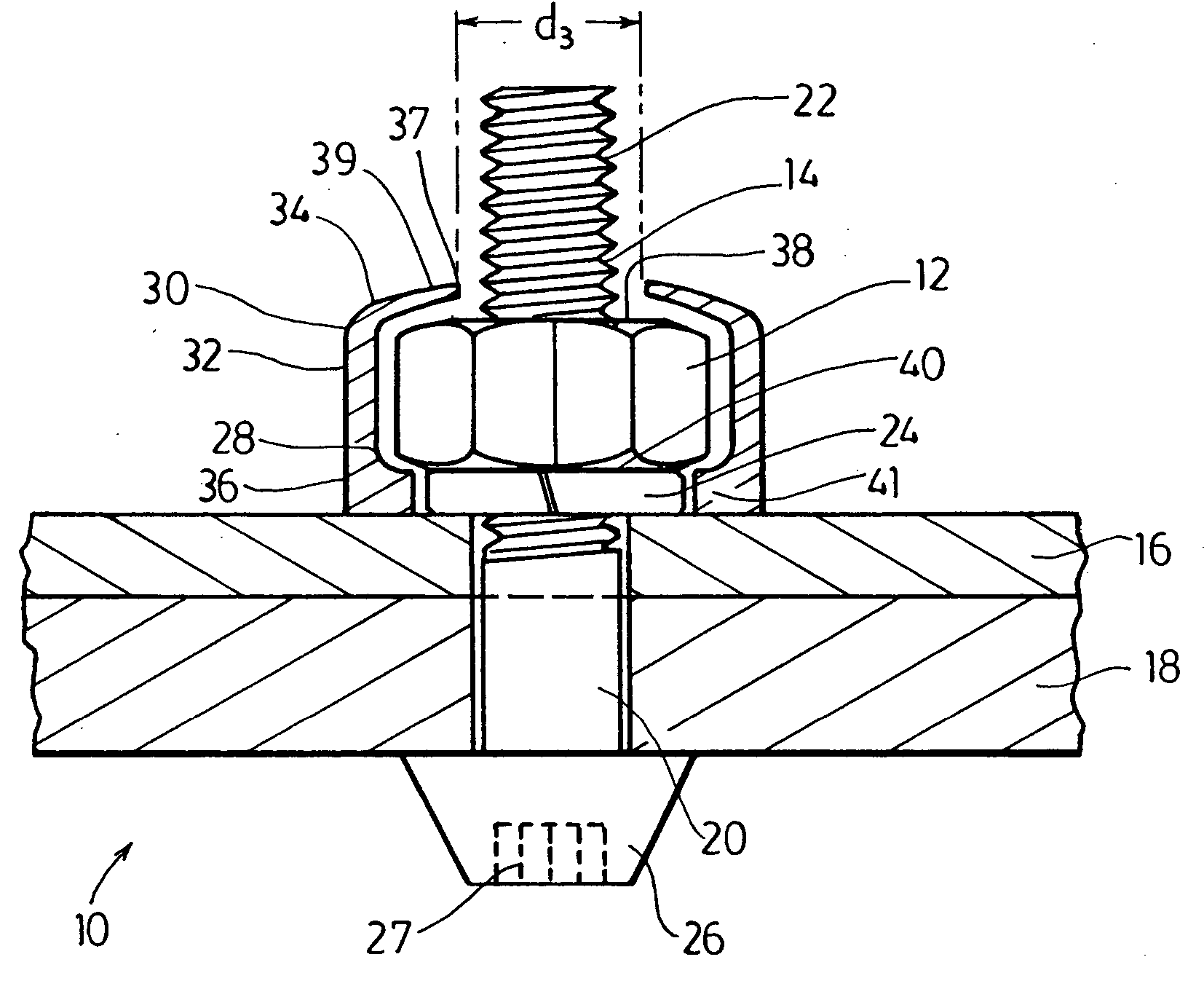 Anti-theft nut and bolt assembly