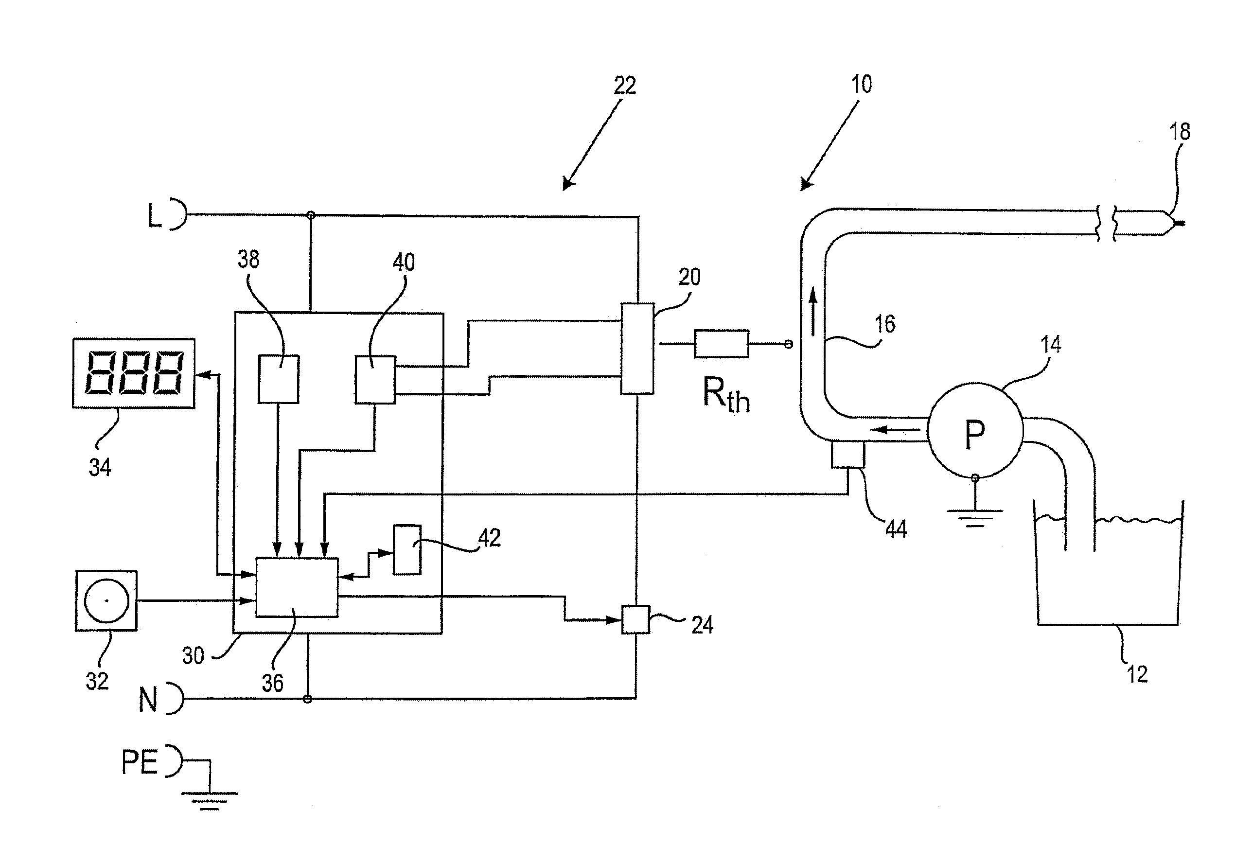 Apparatus for delivering a medium at an adjustable temperature