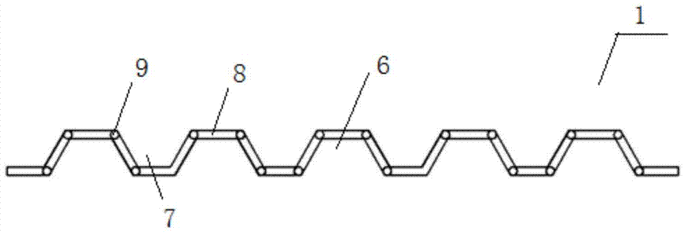 Mold and device capable of producing honeycomb core material continuously, and using method of mold