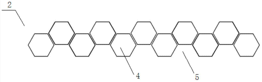 Mold and device capable of producing honeycomb core material continuously, and using method of mold