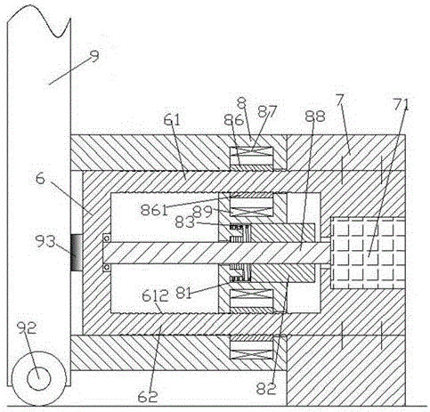 Pressing and fixing device for transporter and operating method of pressing and fixing device