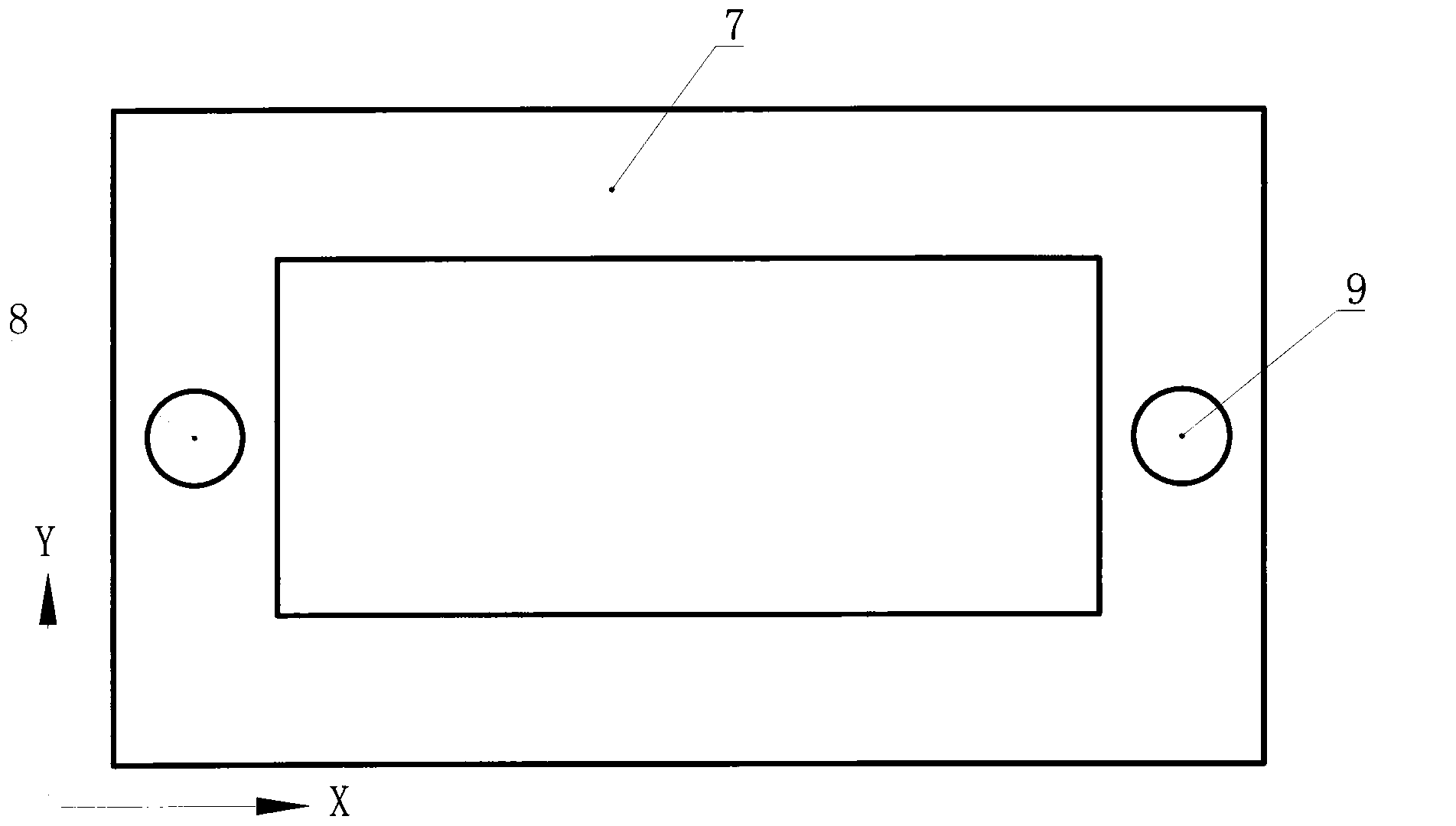 Adjustable pin distance large-size locating device with two pins on one side