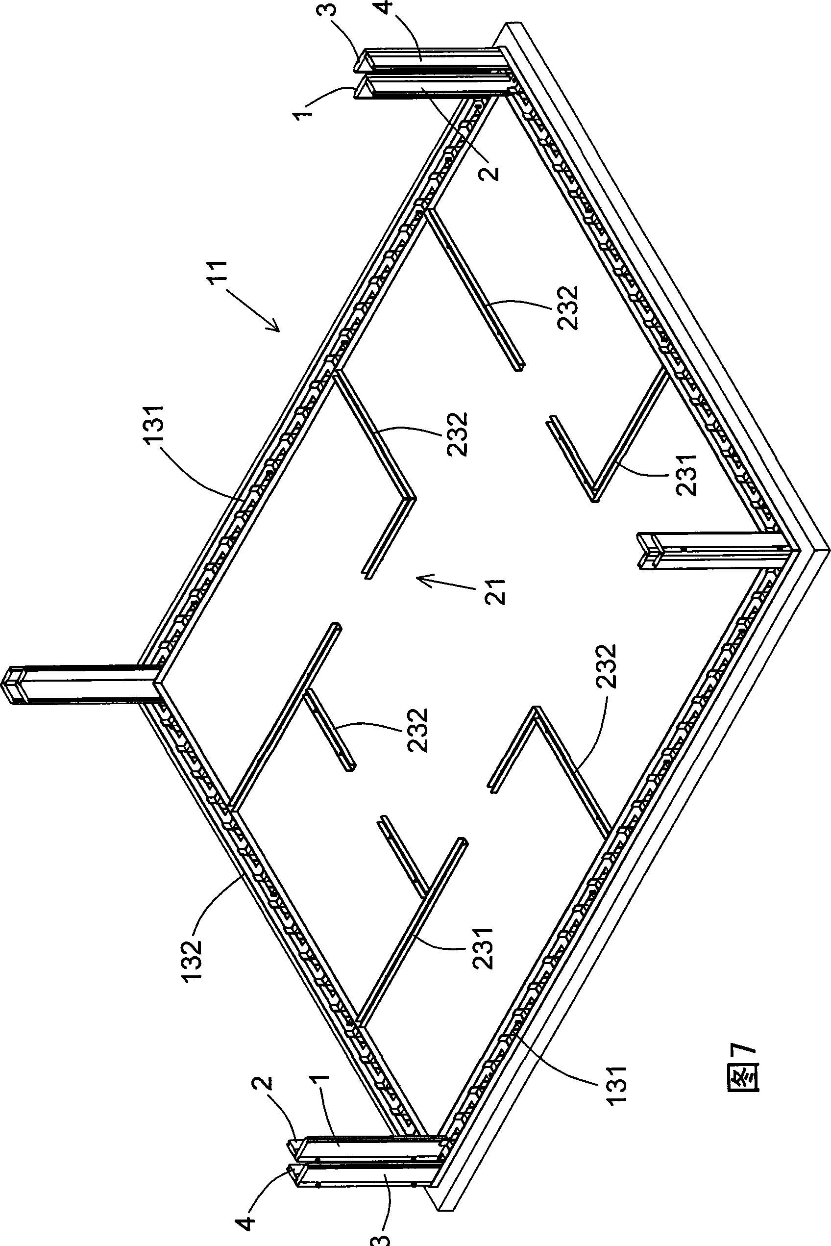 Chute type light steel keel assembled house