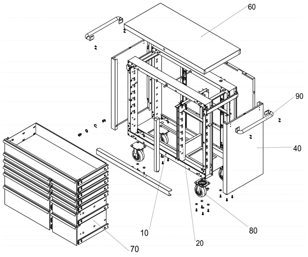 Storage cabinet with base frame