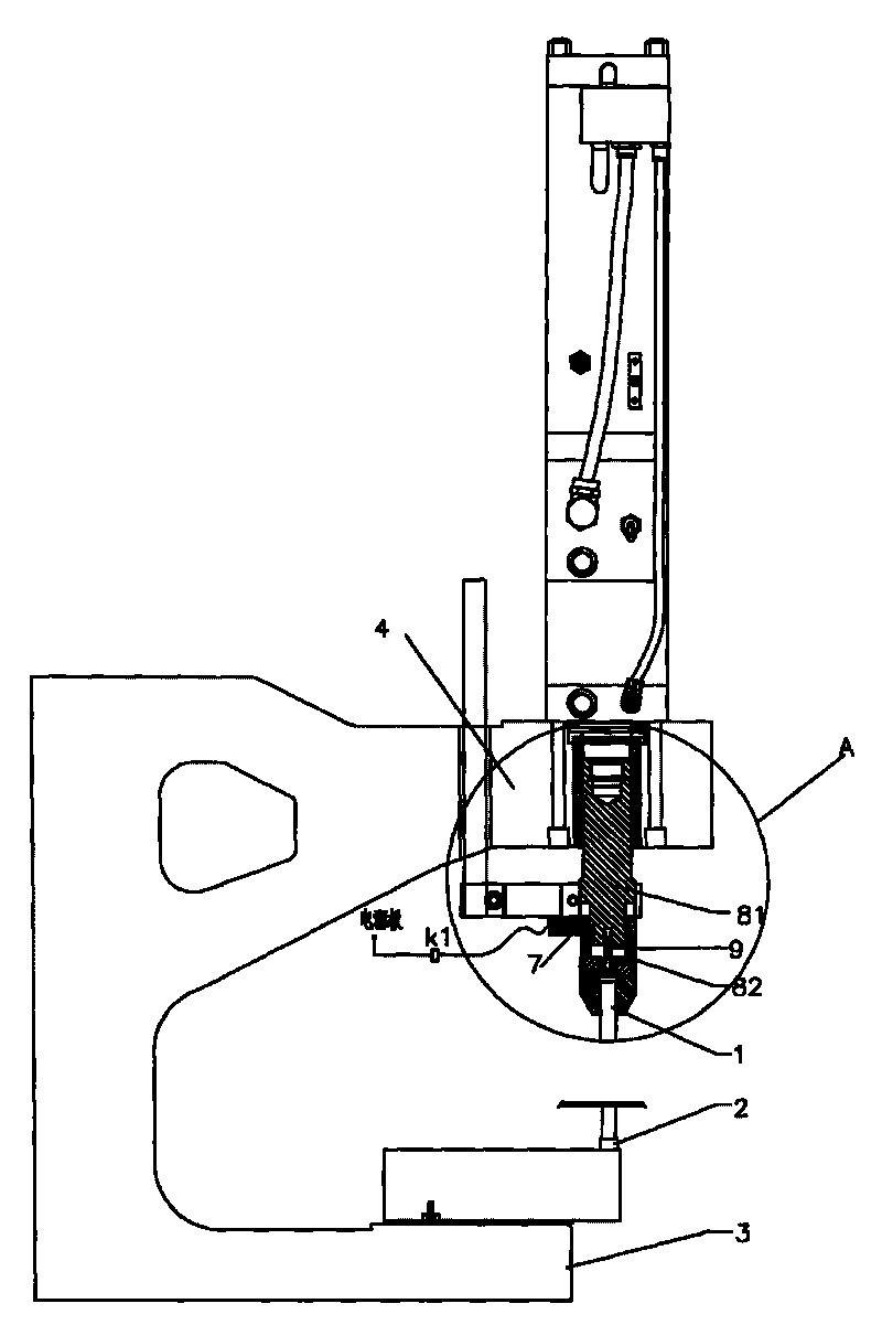 Contact workpiece detection mechanism of pneumatic and hydraulic punching machine