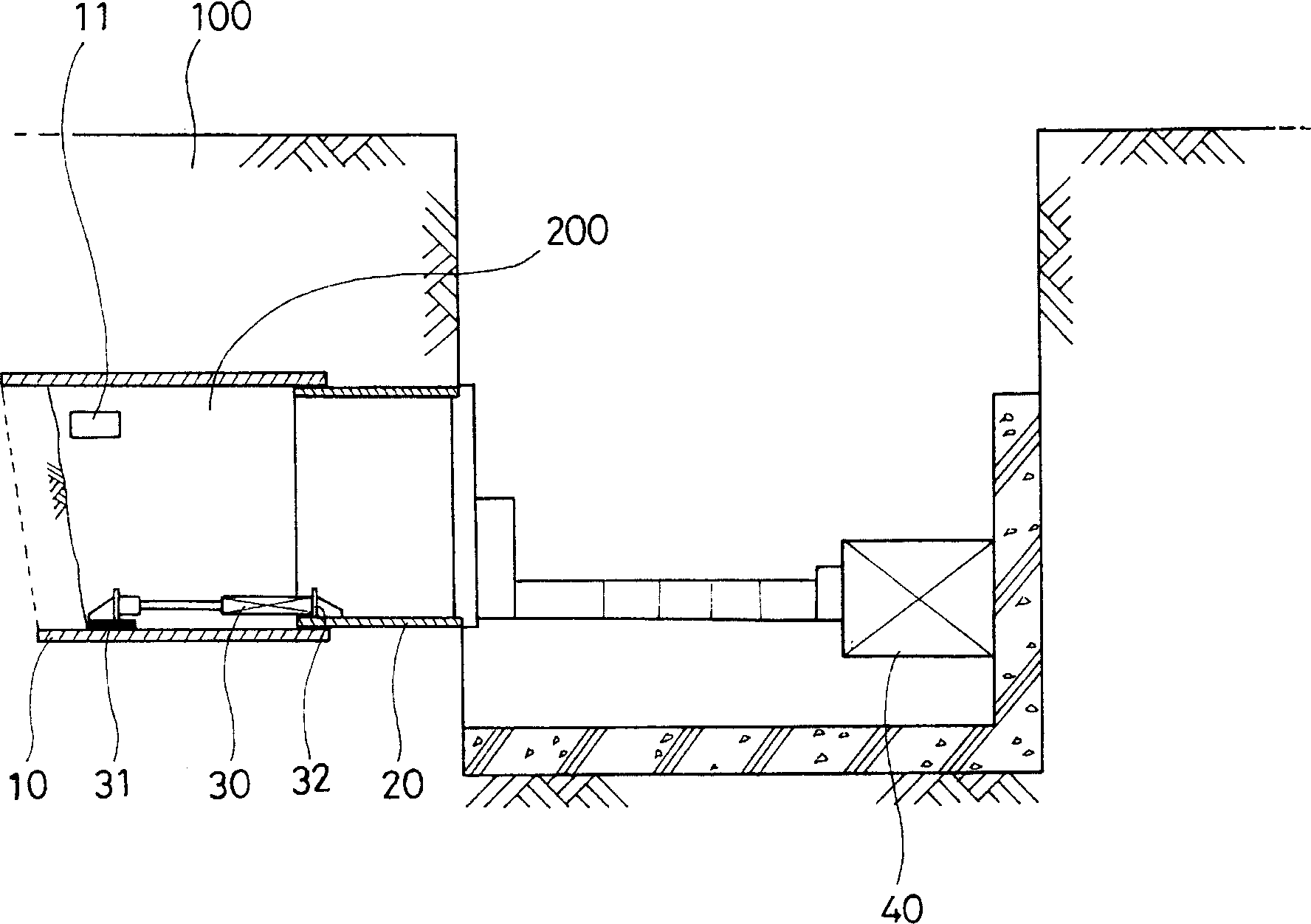 Main pipe construction method for laying tunnel structure and construction structure therof