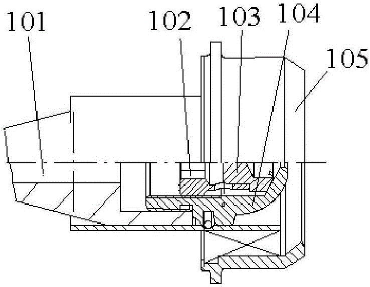 Double-oil-channel centrifugal nozzle structure adopting integrated design of main oil channel and auxiliary oil channel