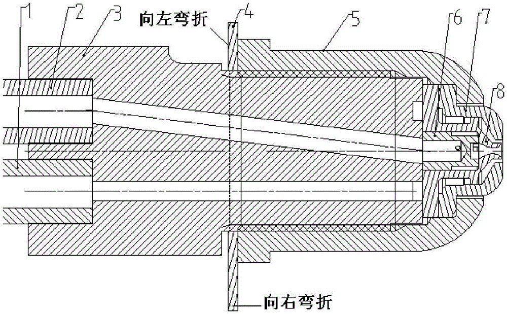 Double-oil-channel centrifugal nozzle structure adopting integrated design of main oil channel and auxiliary oil channel