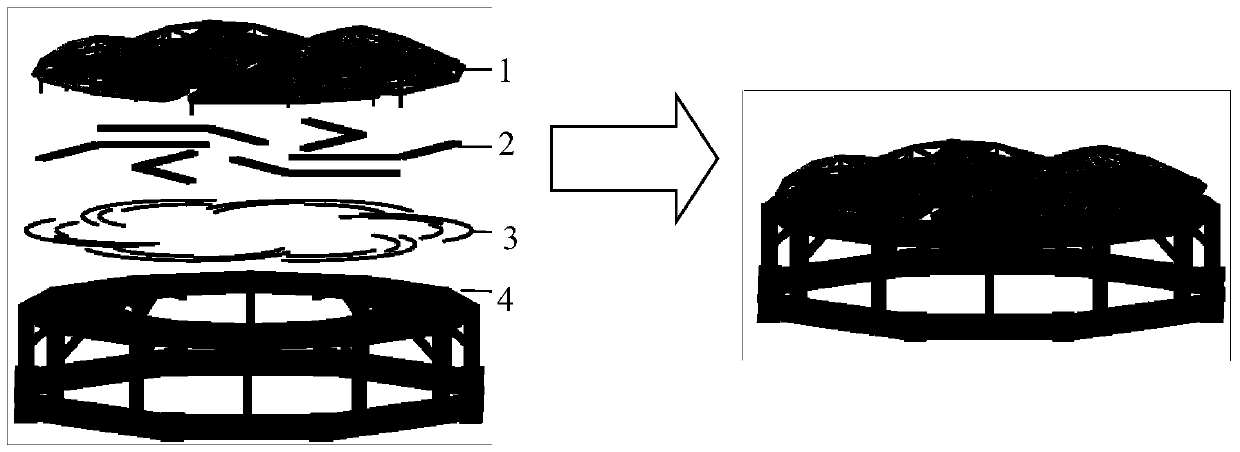 Radial whole retractable roof structure