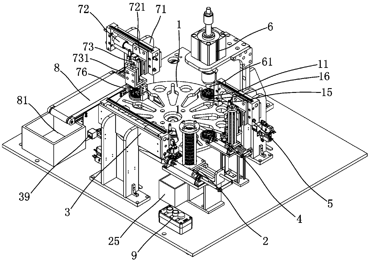 Automatic press-fitting device for motor end cover and bearing