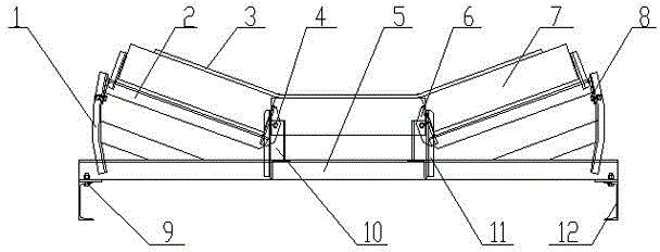 Combined type deviation rectifying device for transition section