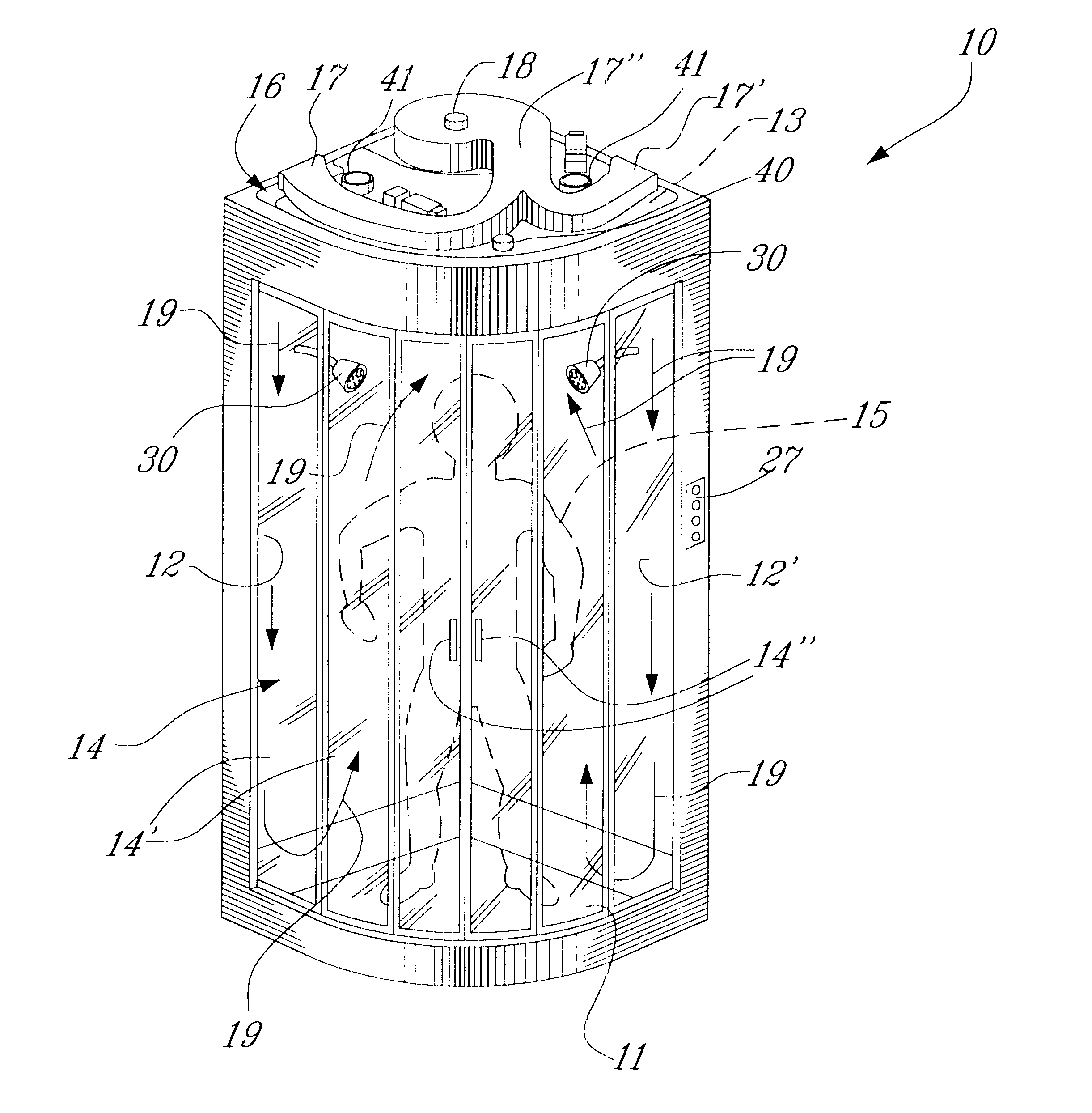 Therapeutic shower enclosure