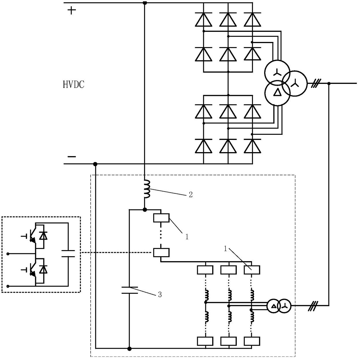 Hybrid offshore wind field DC converter