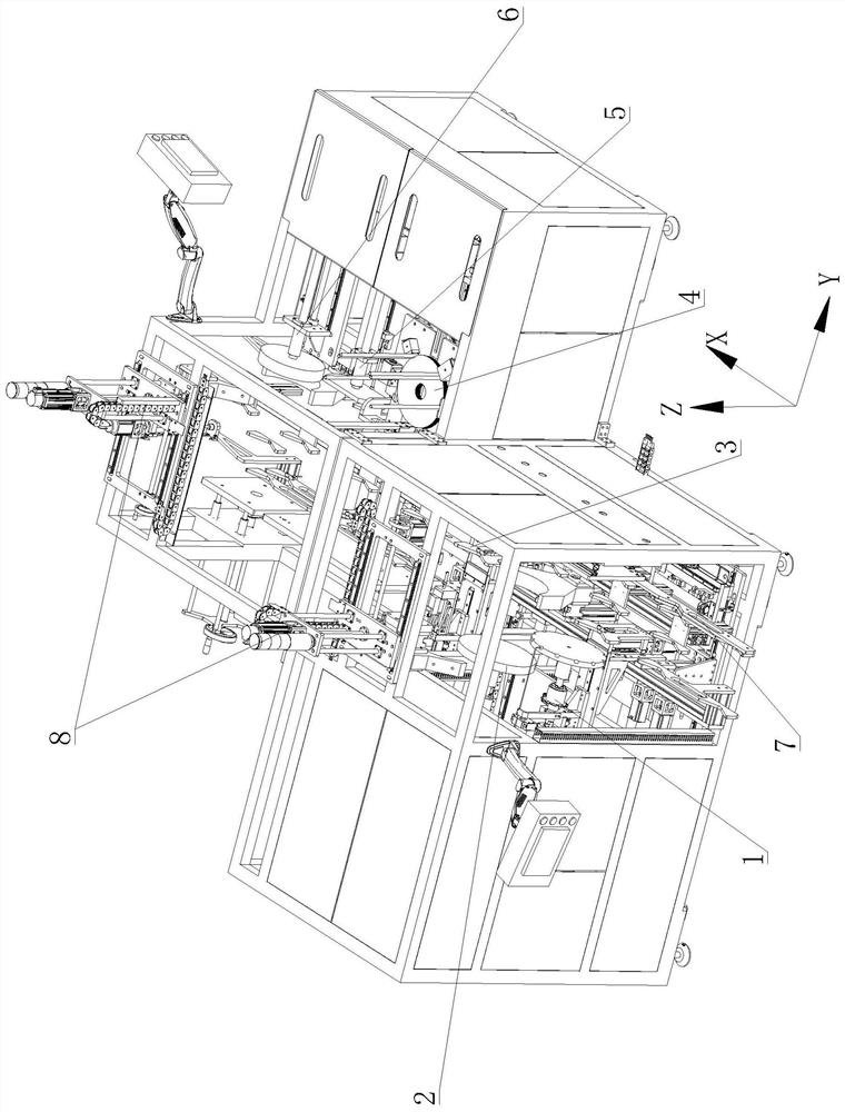 Automatic assembly line for flanging, loading and bottoming paper cans