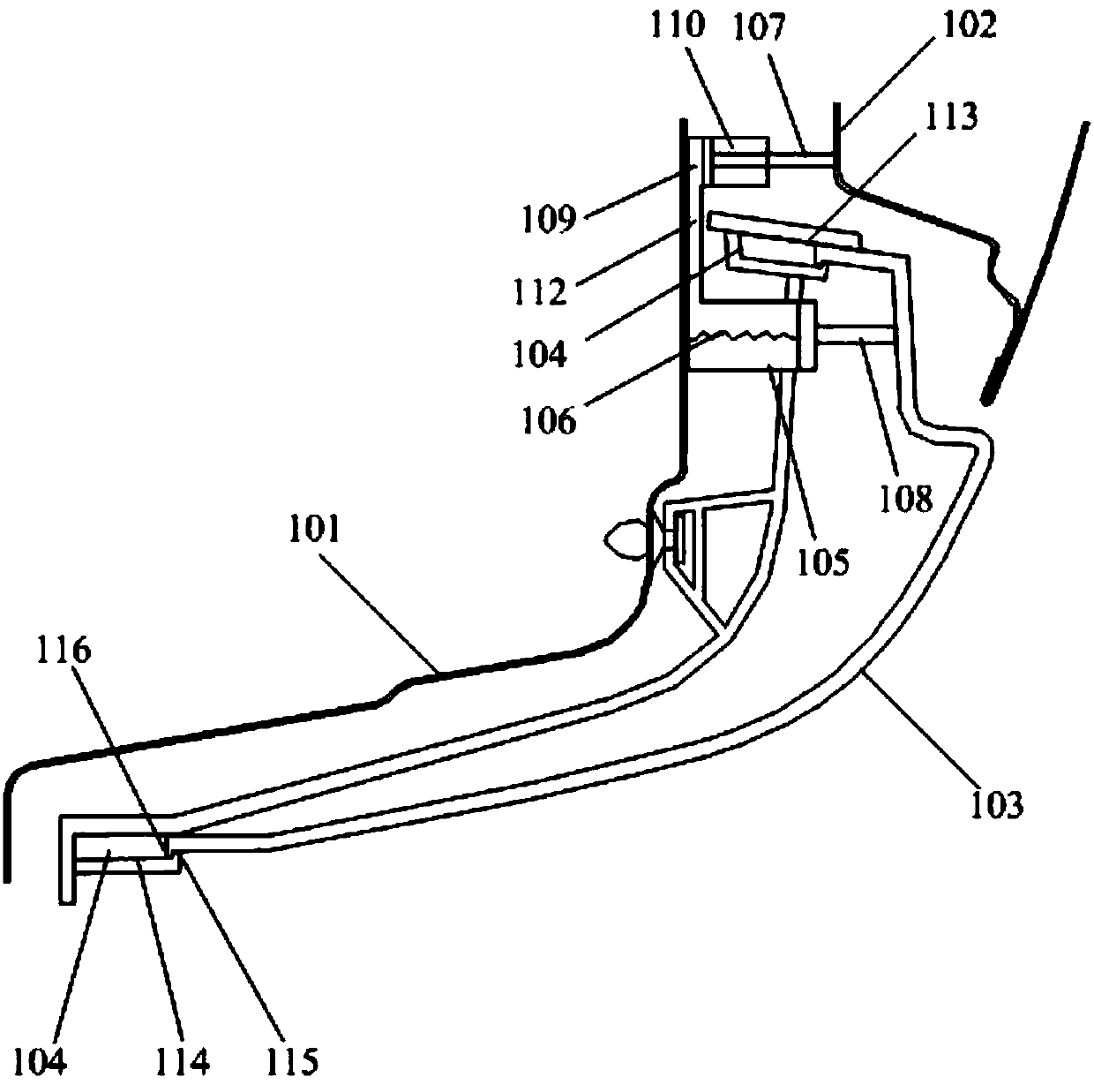 Boundary beam trimming plate system and automobile