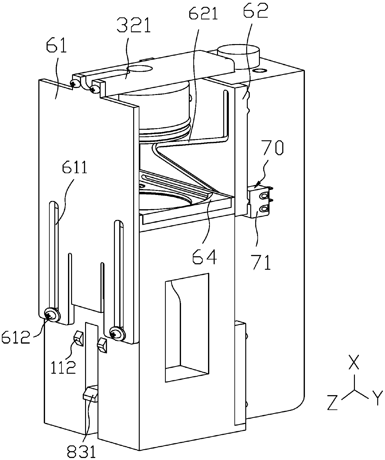 Automatic coffee machine discharge device and automatic coffee machine