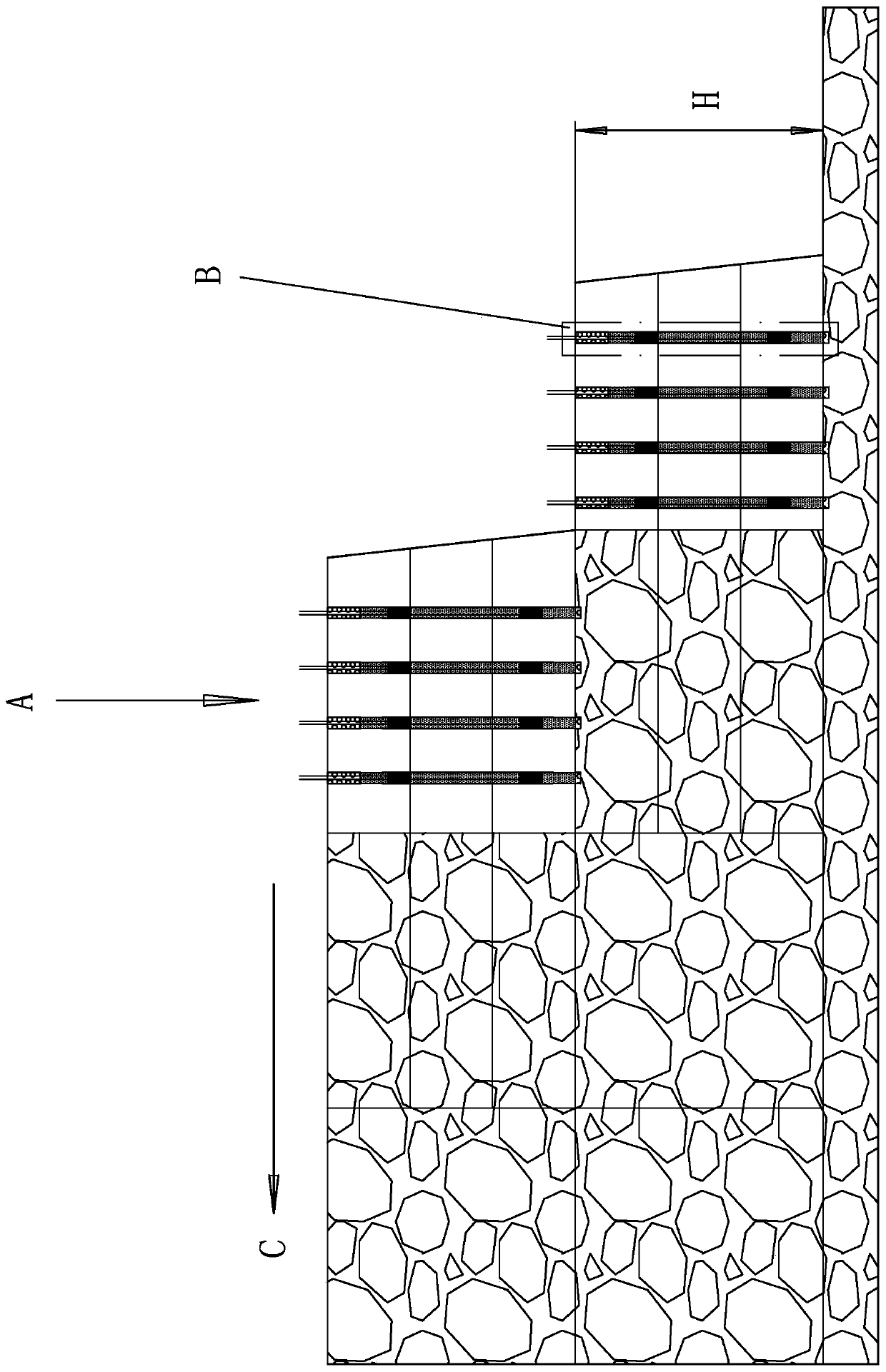 Urban deep foundation pit shallow layer loosening control blasting construction method