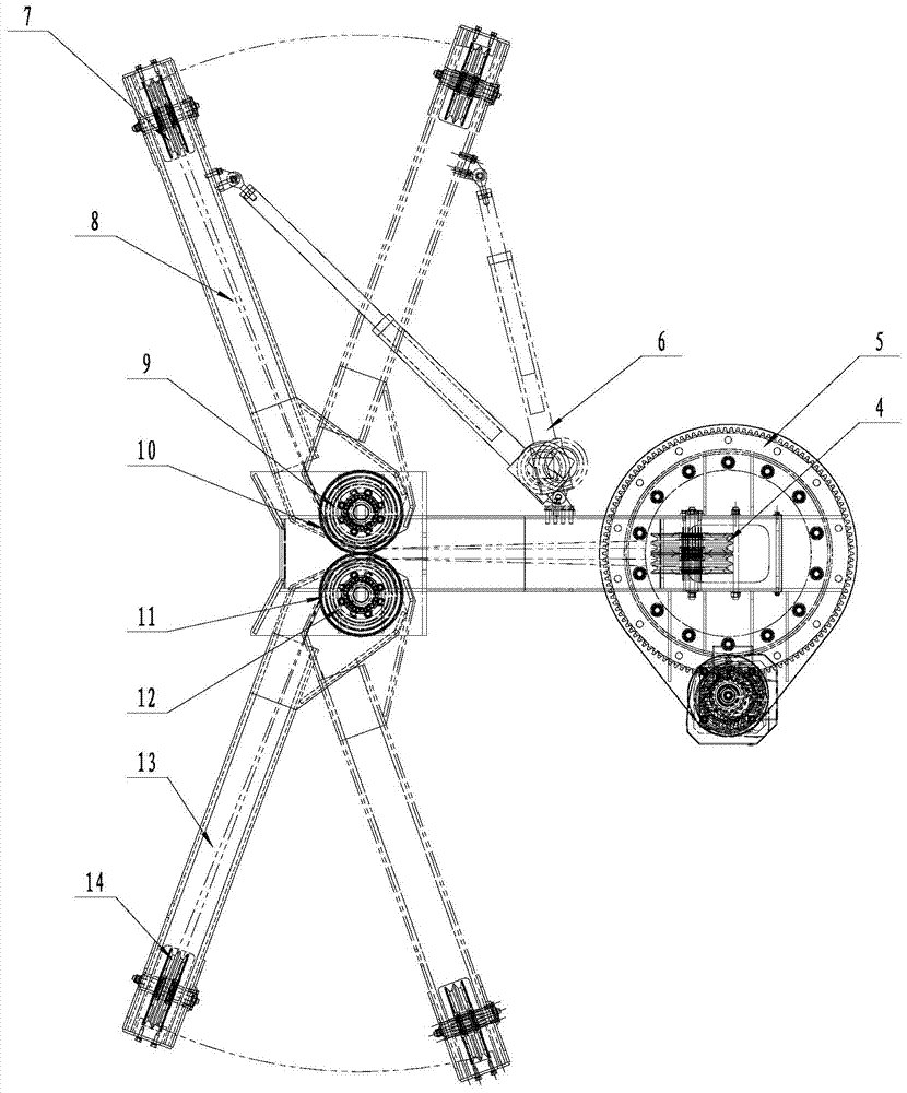 A swinging claw arm head