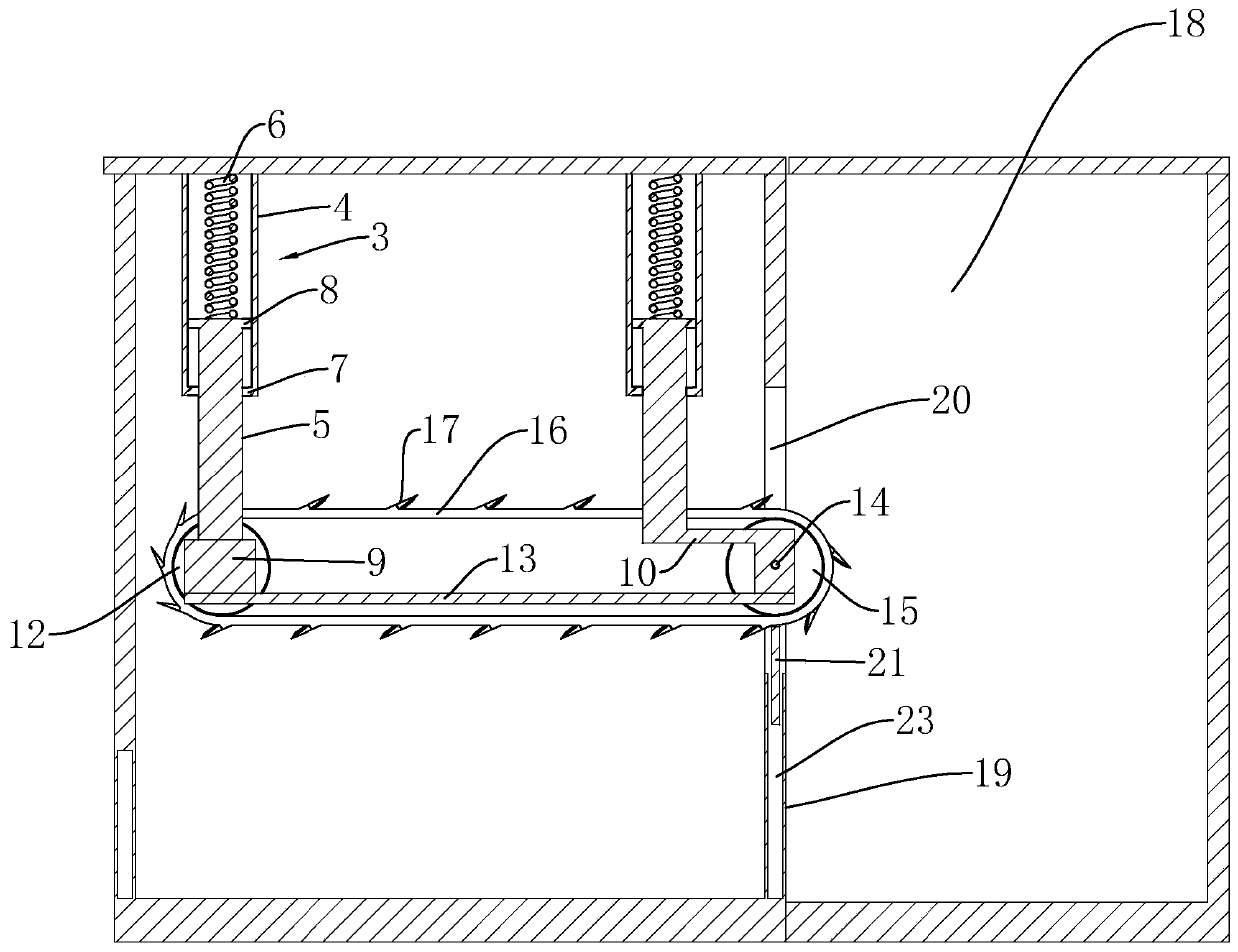 A municipal water supply and drainage structure with anti-clogging function