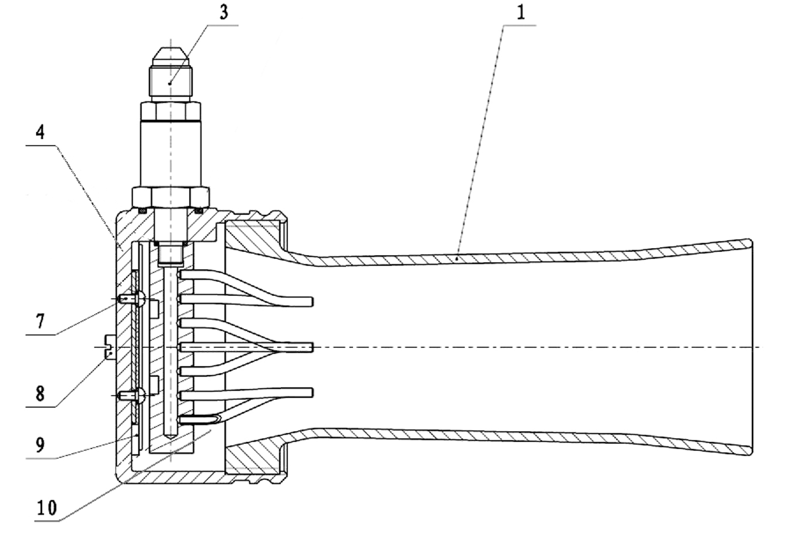 Injection device for life-saving air bag