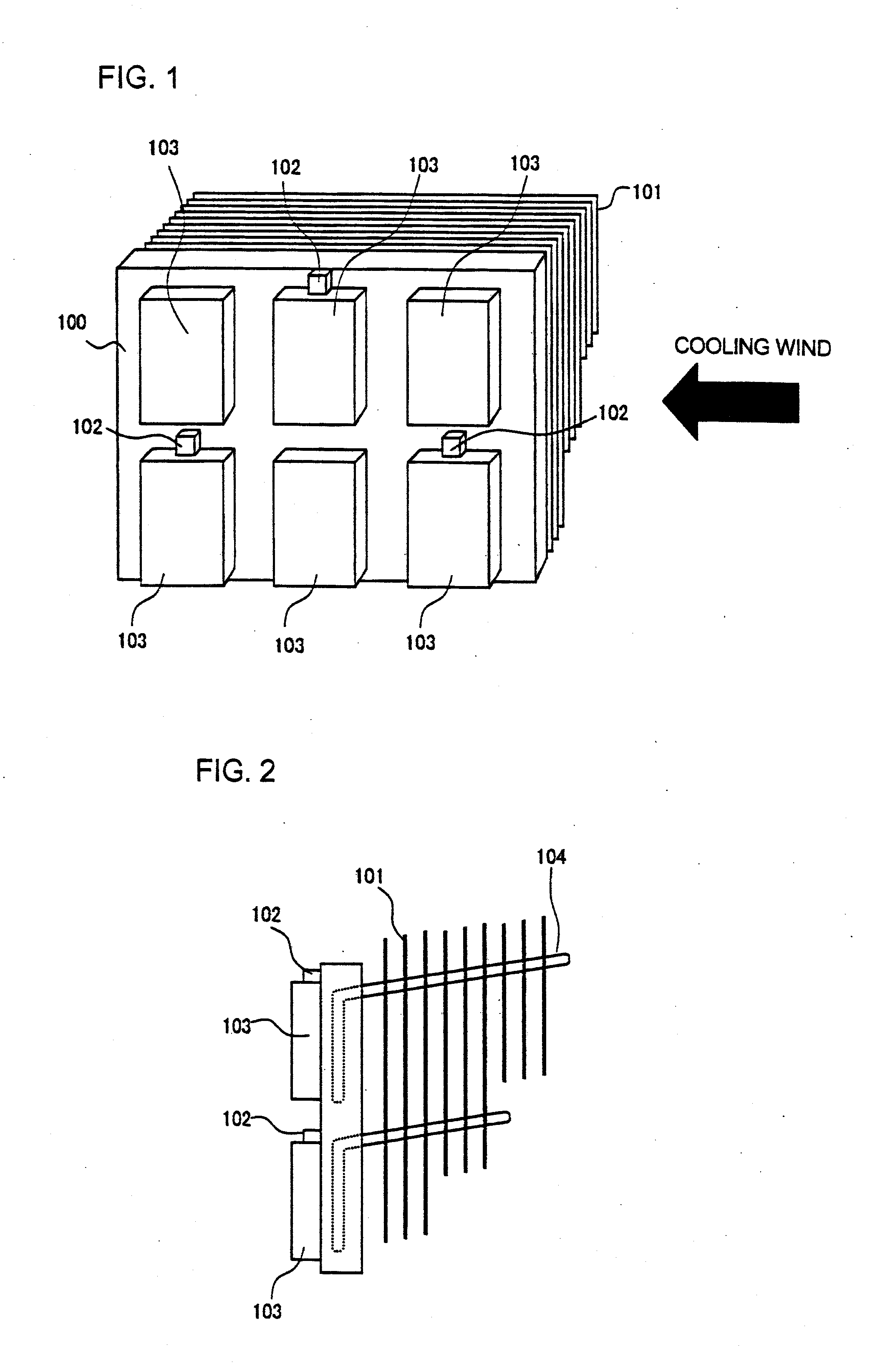 Cooler of power converting device for railroad vehicle