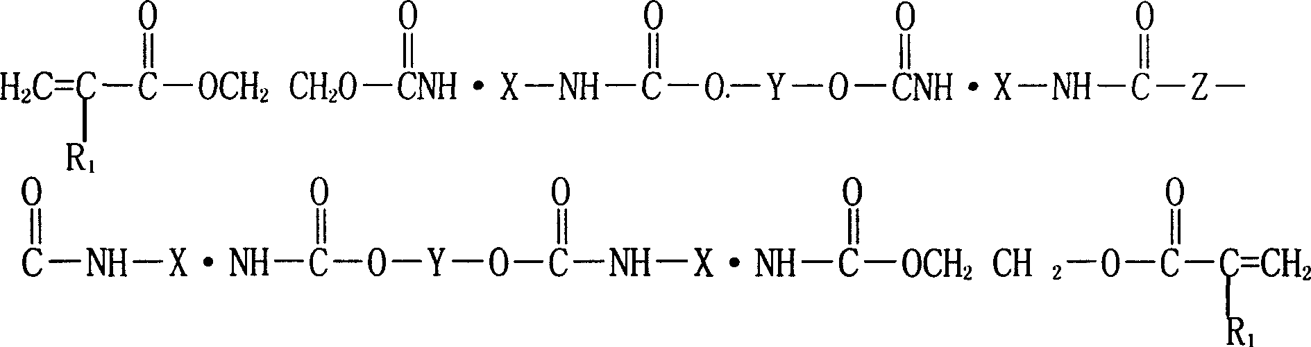 Ultraviolet light solidified water born paint in use for leather or leatheroid