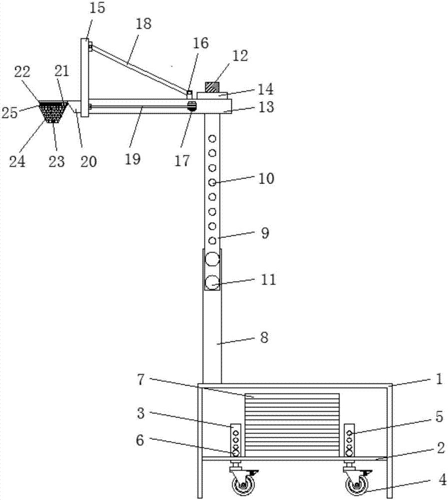 Height-adjustable moveable basketball bracket