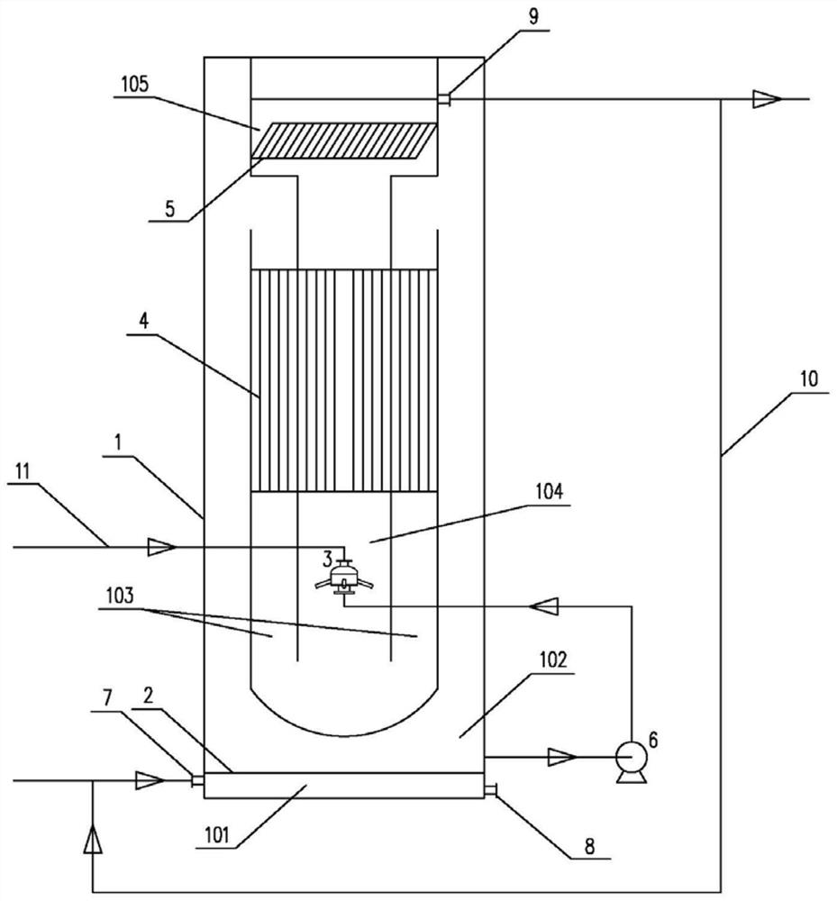 Short-cut nitrification coupled anaerobic ammonia oxidation denitrification reactor