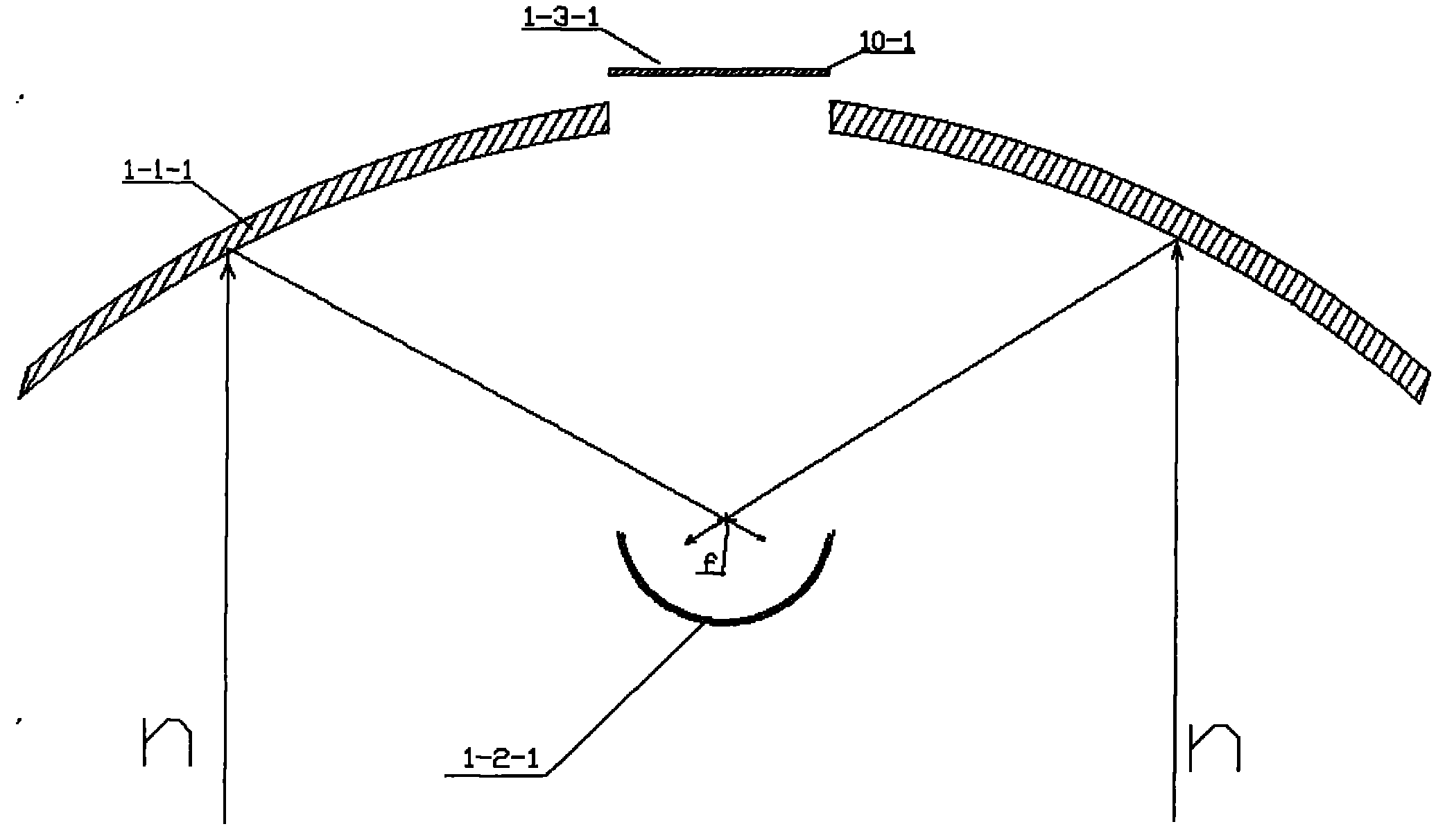 Thermoelectric lighting device using double parabolic cylindrical surface to reflect parallel light and focus solar energy