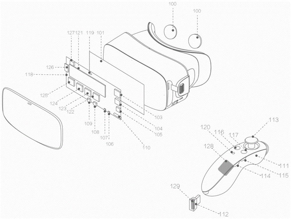 Head wearing type virtual reality equipment and virtual reality system comprising equipment