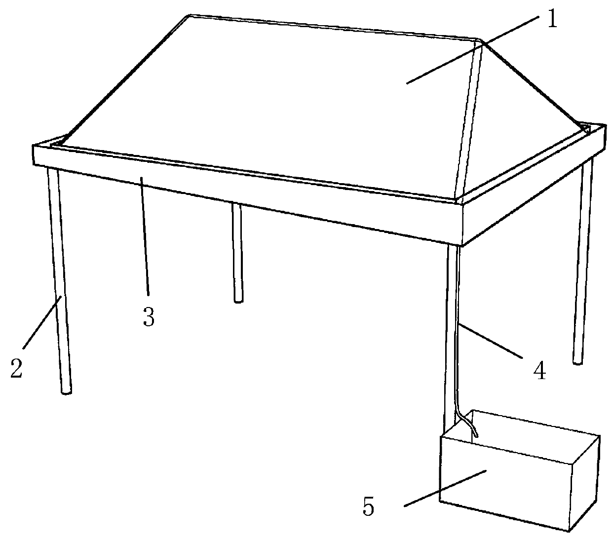 Rain-blocking shed capable of collecting rainwater