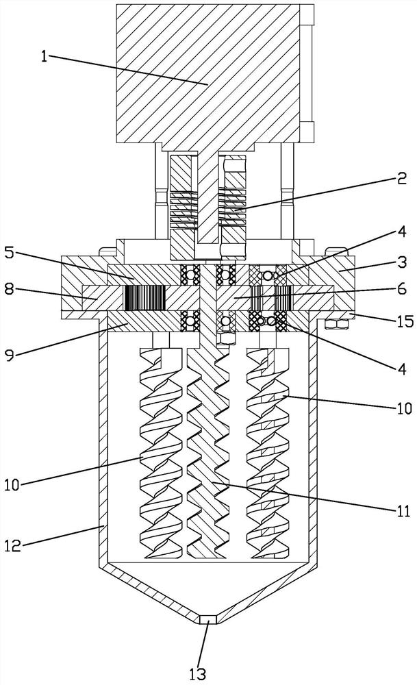 Planetary mixed extrusion molding device