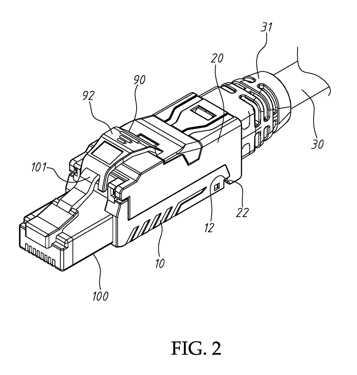 Auto-positioning structure for upper cover of network plug