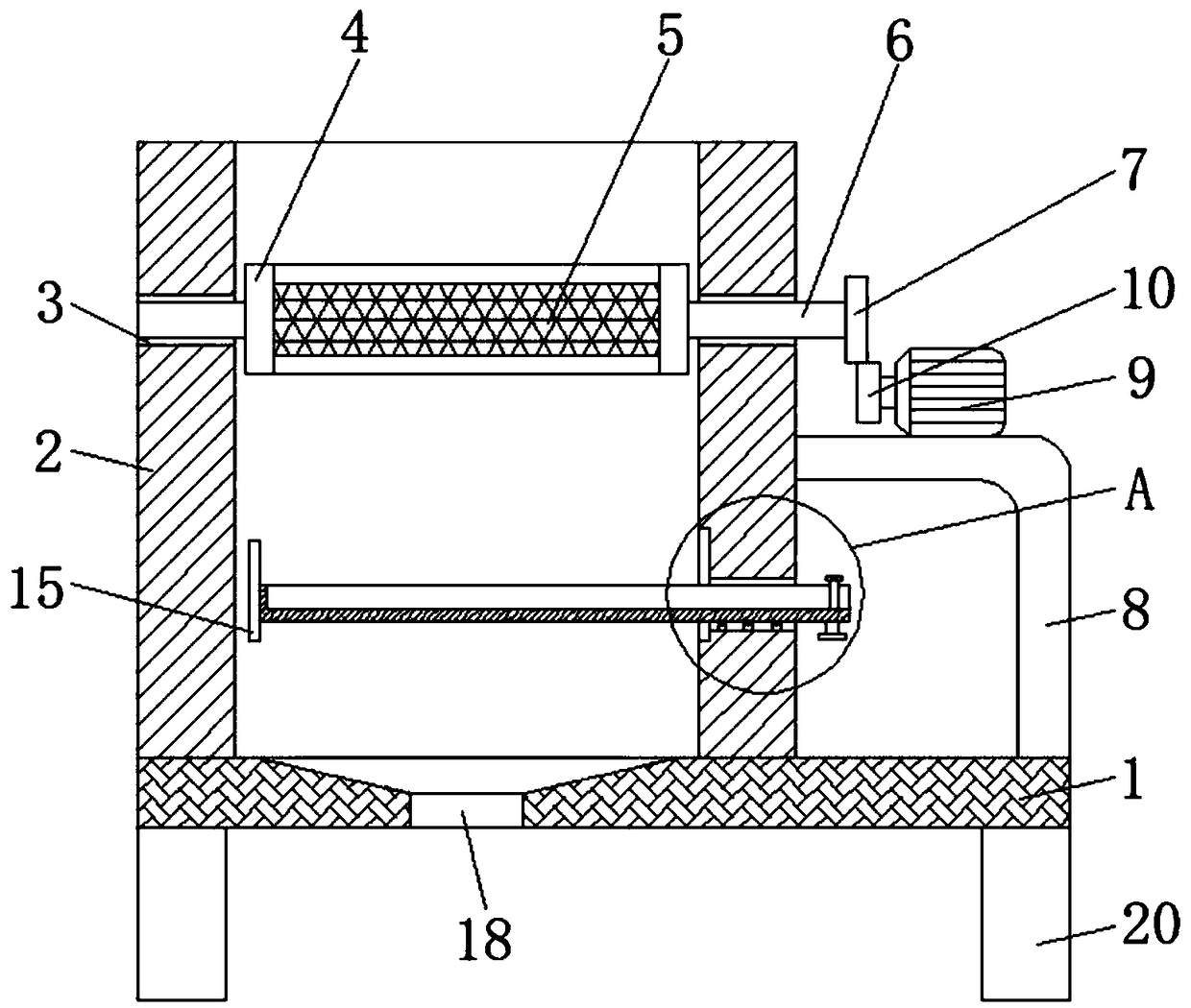 Filtering device facilitating clearing of filter residue for chemical industry