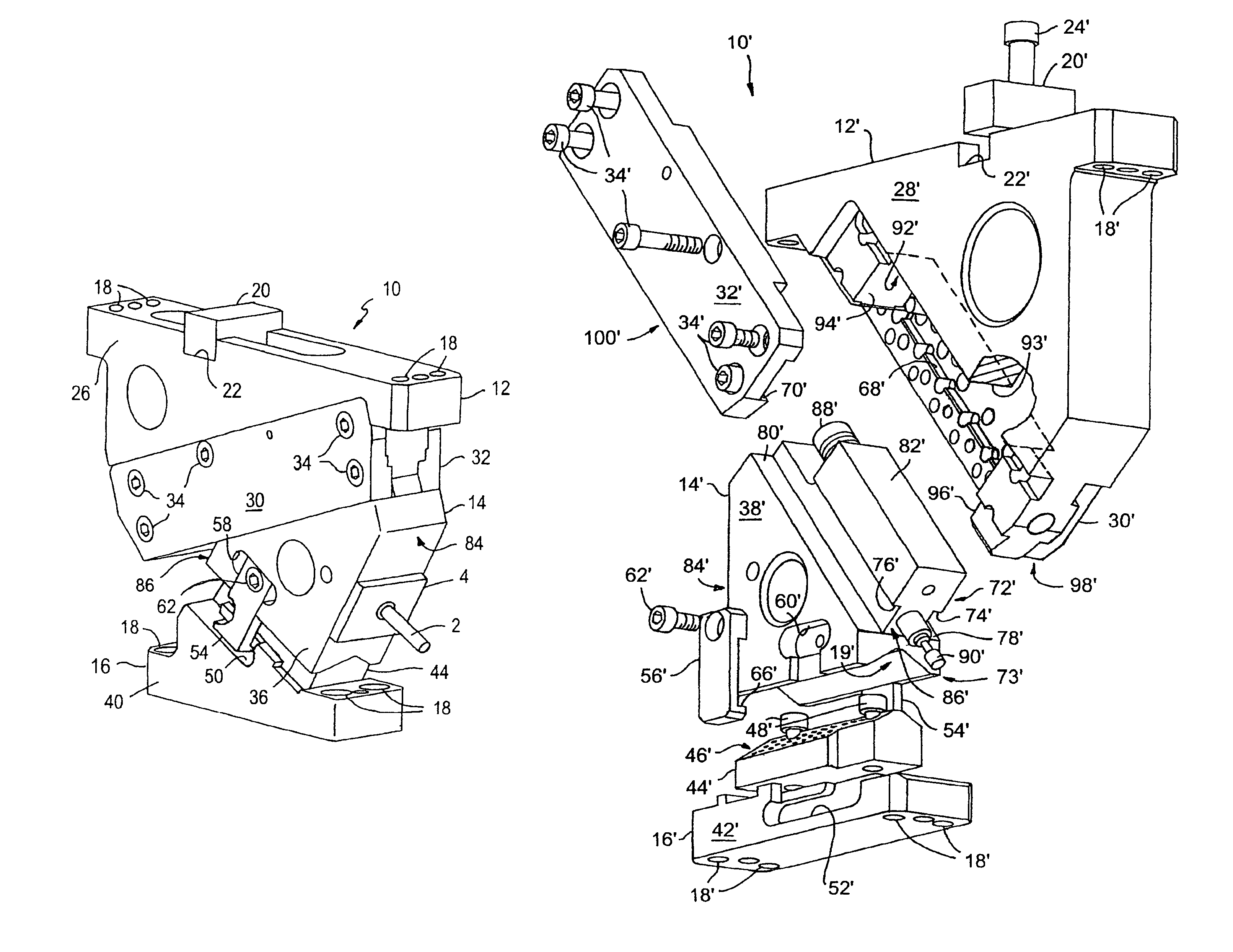 Narrow aerial and die-mount cams