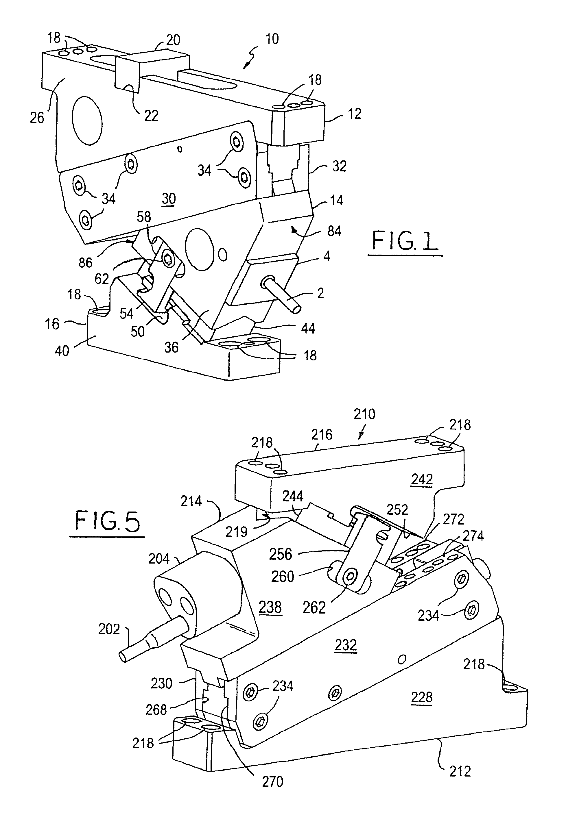 Narrow aerial and die-mount cams