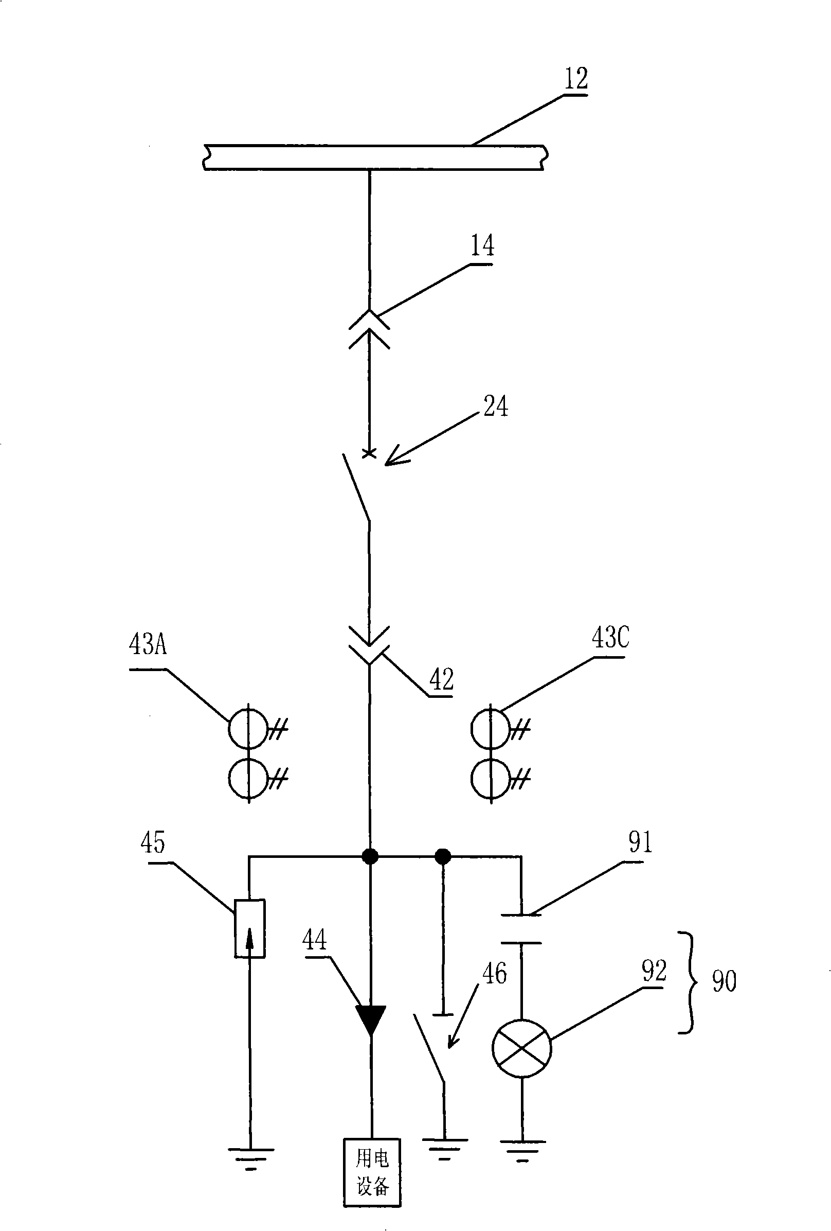 Central-positioned switch cabinet