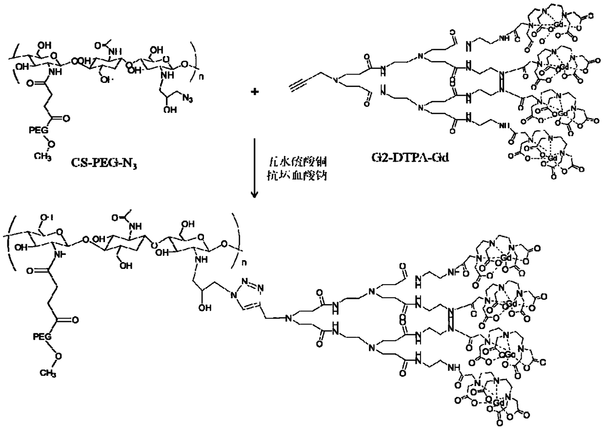 MRI contrast agent with chitosan derivative as carrier and preparation method