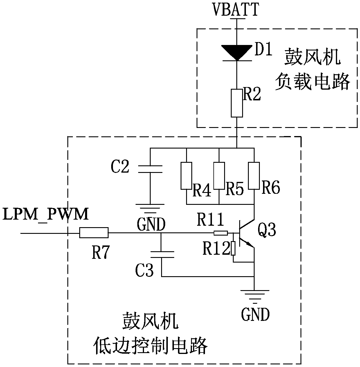 A blower control circuit with diagnosis function