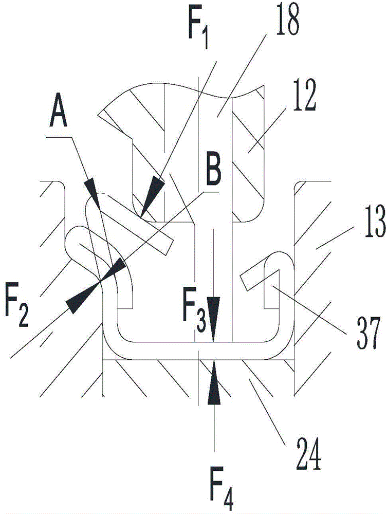 Special die for stamping inward bending part and stamping method