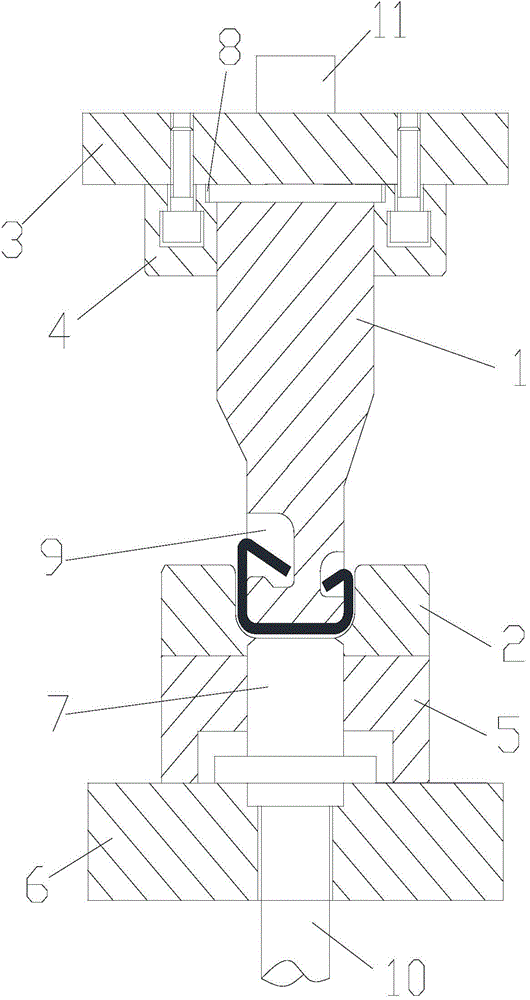 Special die for stamping inward bending part and stamping method