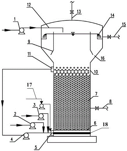 Industrial wastewater circulating fluid bed automatic treatment device