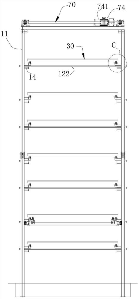 Overhanging type stereo garage