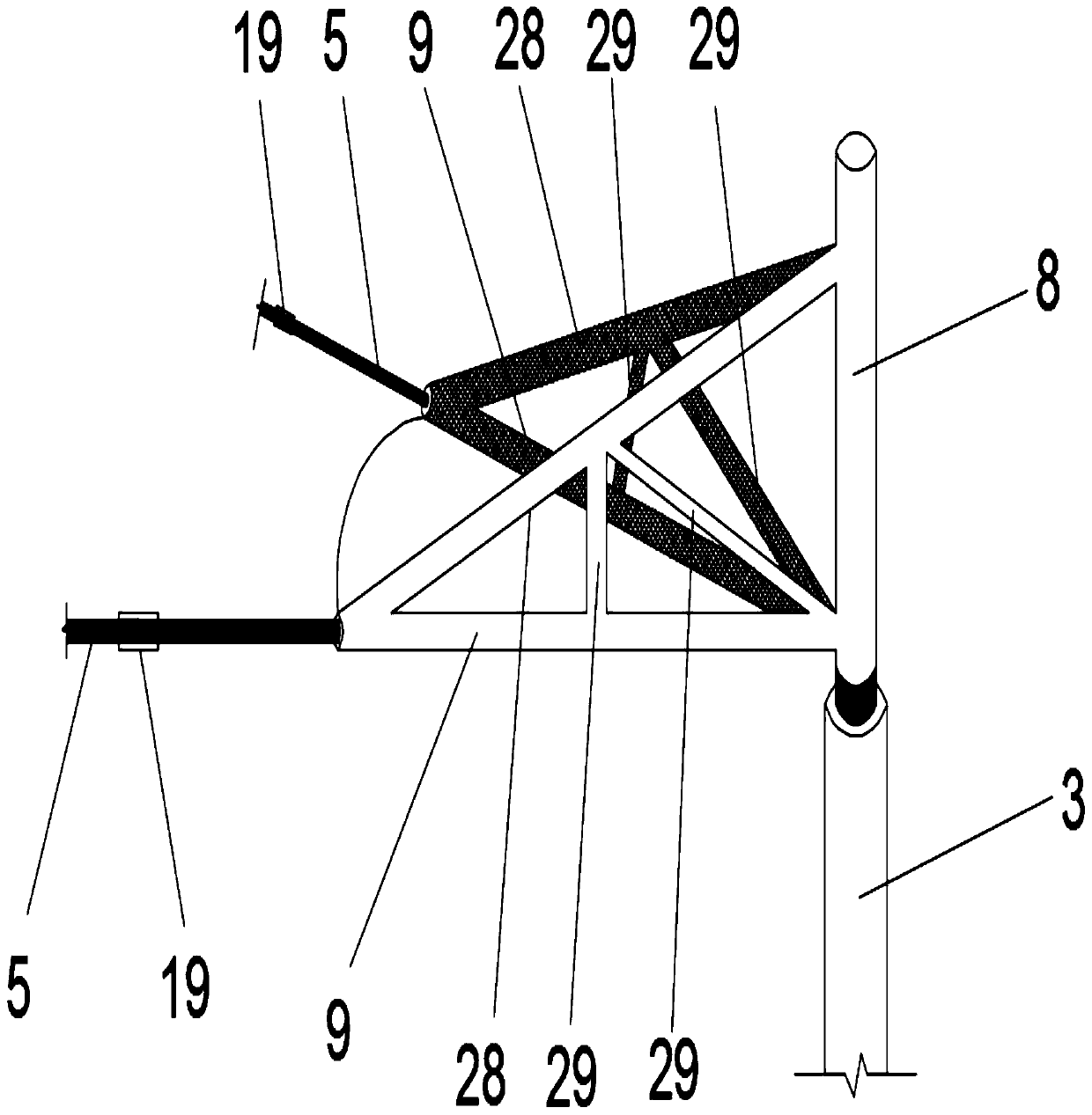 Interception cable type flexible anti-collision device for preventing ultrahigh vehicle from colliding with bridge and tunnel