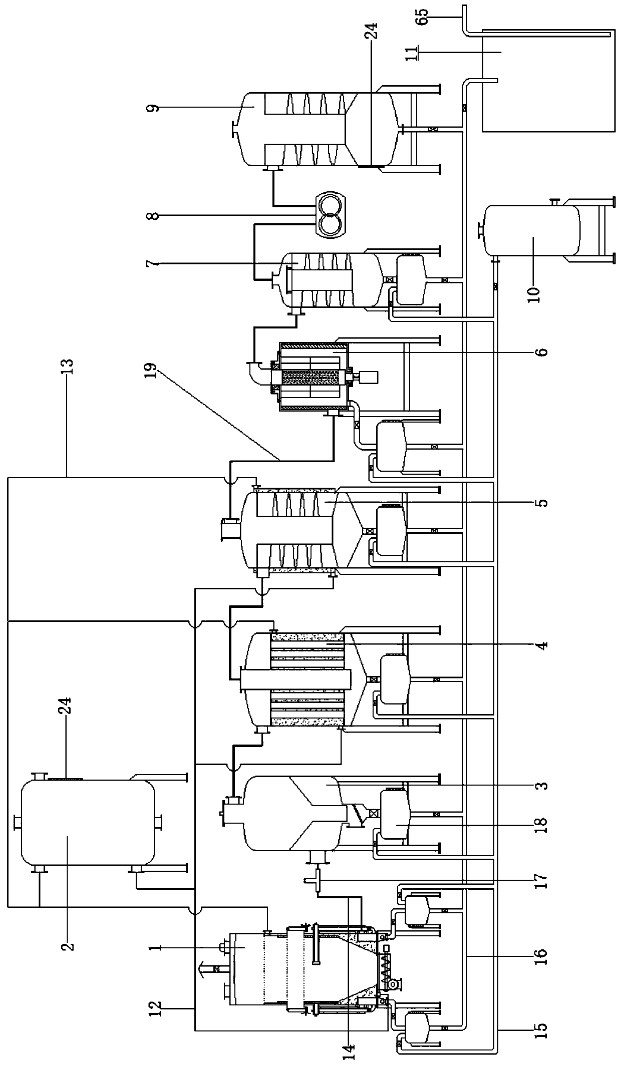 Biomass thermal cracking water-cooling carbon-gas co-production gasification system