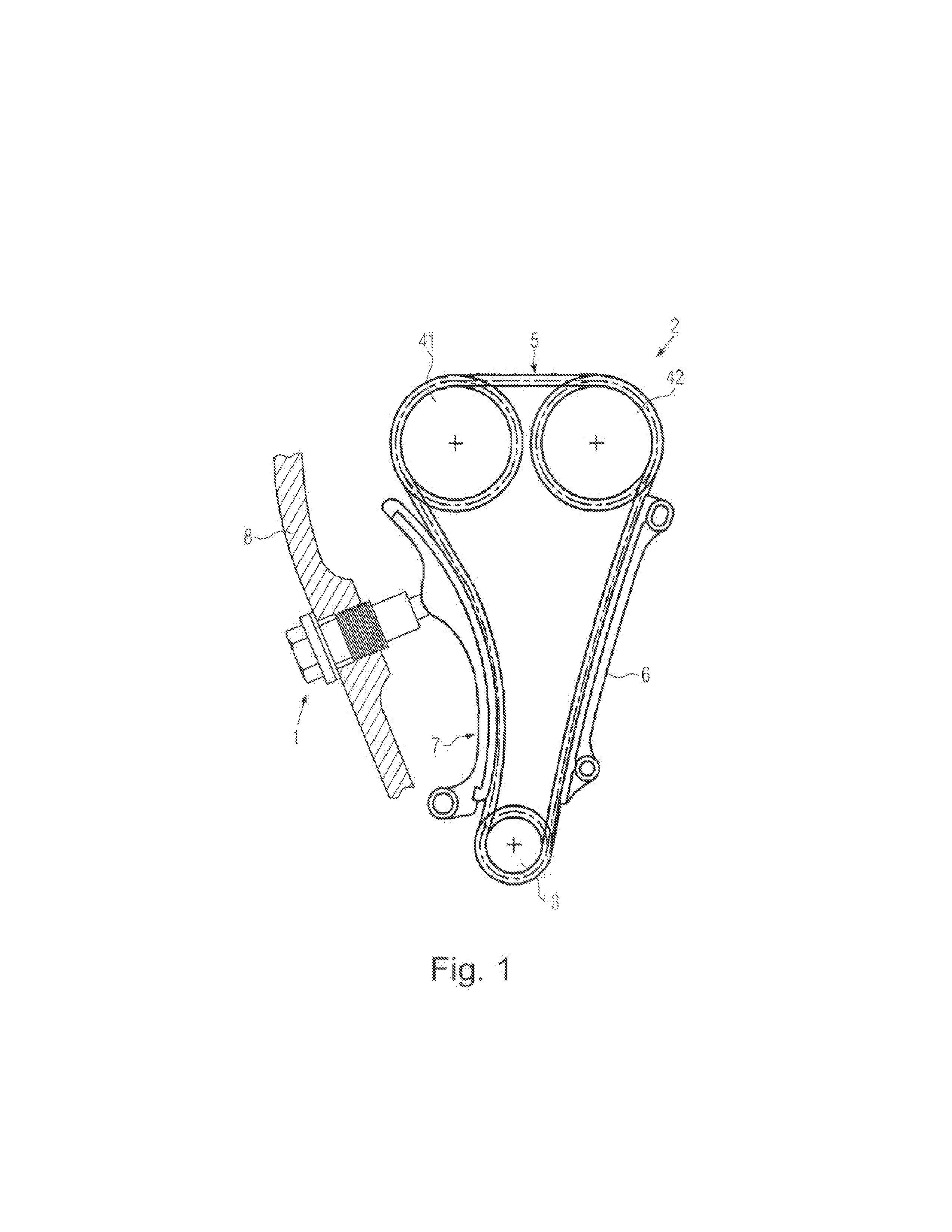 Tensioning Device with Damping Channel in the Fluid Supply System