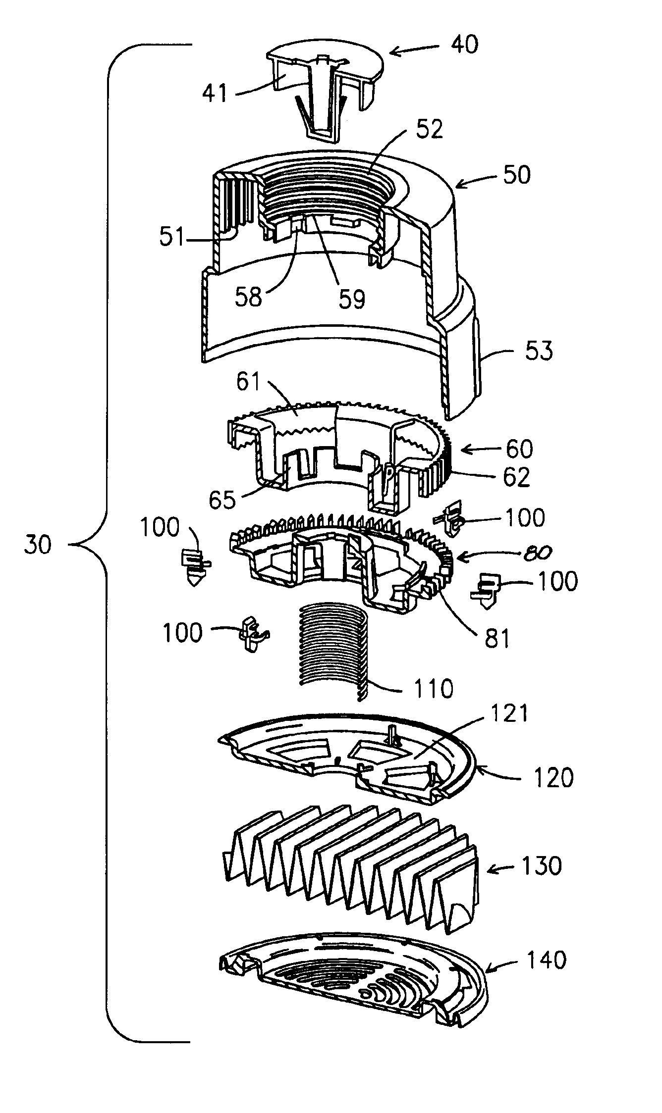 Bottled water dispenser with shutoff, variable filtration capacity and replaceable cartridge filter